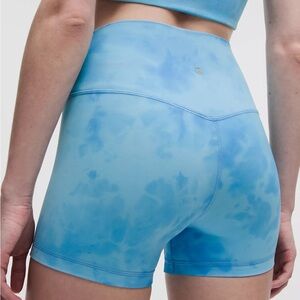Lululemon Blue Smoothie Wash Align Shorts 4”